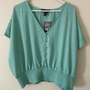 Turquoise cropped blouse Forever 21